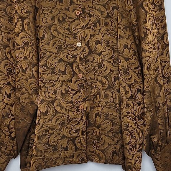 Vintage Levante Silk Shirt Size 10 - Picture 3 of 7